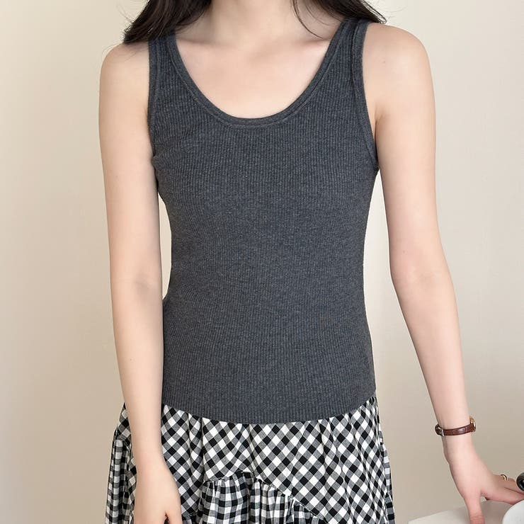 タンクトップ 細リブ 全6色[品番：TY000009549]｜teddyshop（テディー