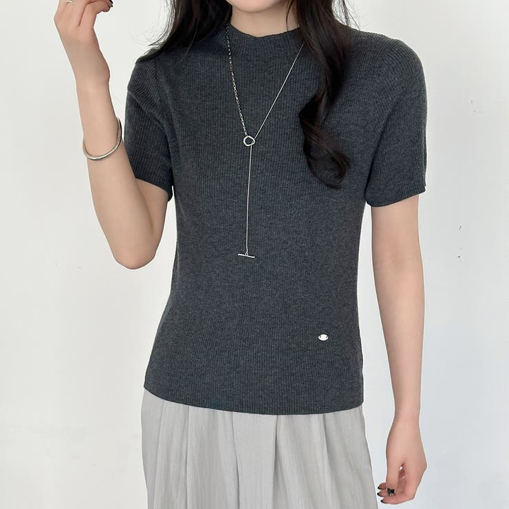 チャコール | リブニット トップス 全4色 | teddyshop