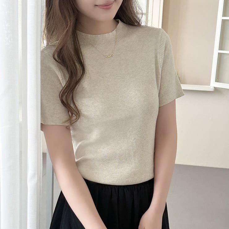 アイボリー | リブニット トップス 全4色 | teddyshop