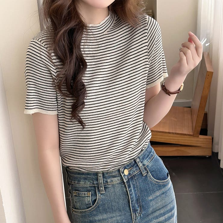 ボーダー | リブニット トップス 全4色 | teddyshop