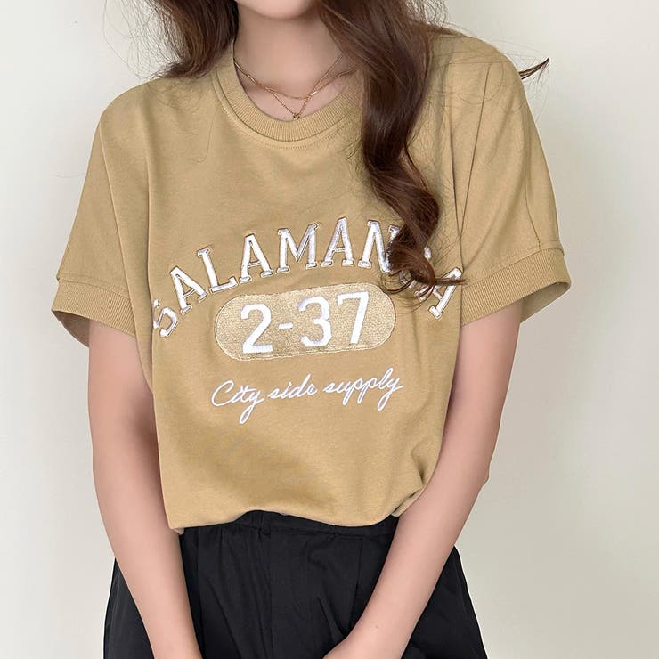 マスタード | 「リブで締まって見える」ロゴTシャツ レディース 全3色 | teddyshop