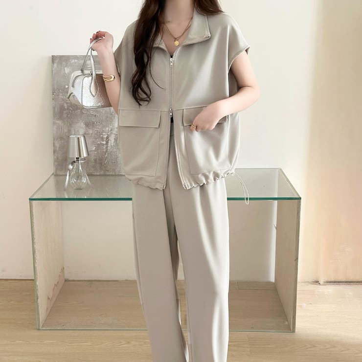 グレージュ | 「モードにキマって着回し叶う」セットアップ 全3色 トップス | teddyshop