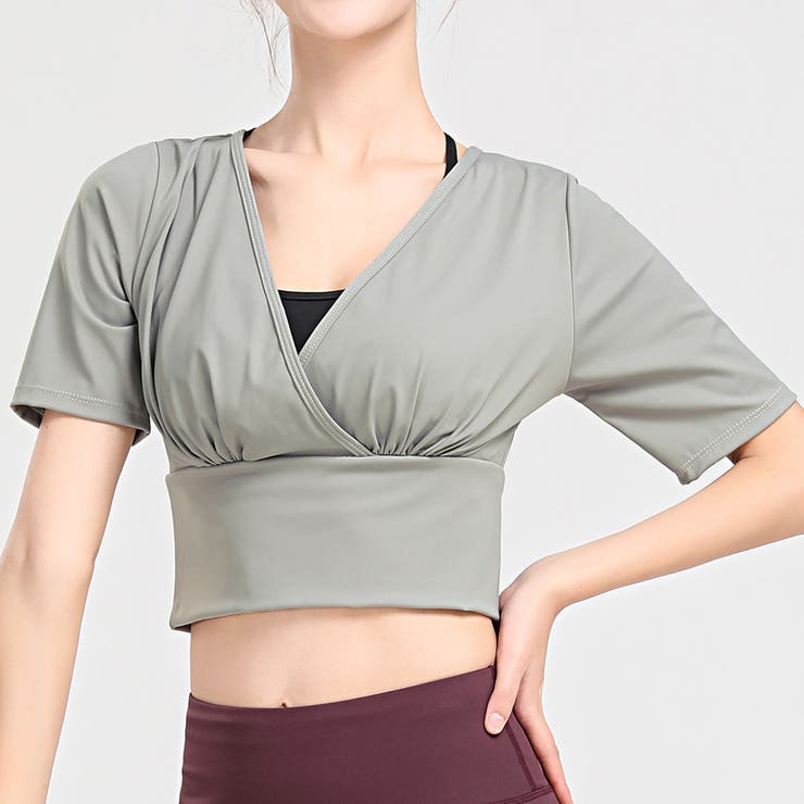 グレー | ヨガウェア レディース 半袖 | teddyshop