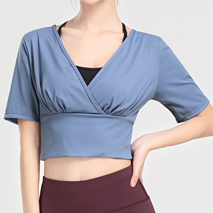 ブルー | ヨガウェア レディース 半袖 | teddyshop