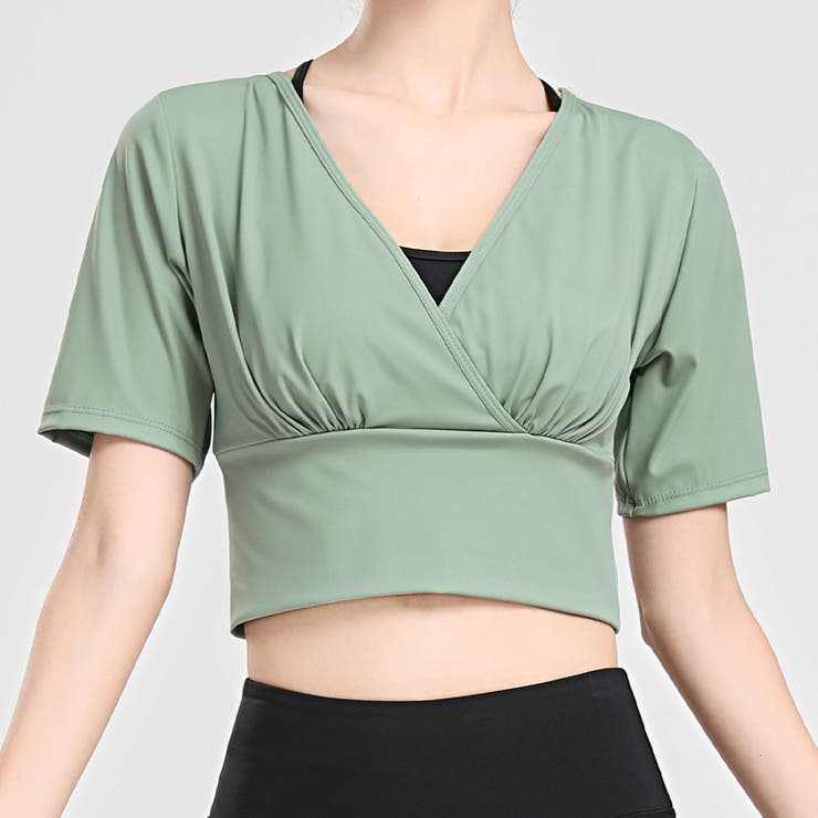 グリーン | ヨガウェア レディース 半袖 | teddyshop