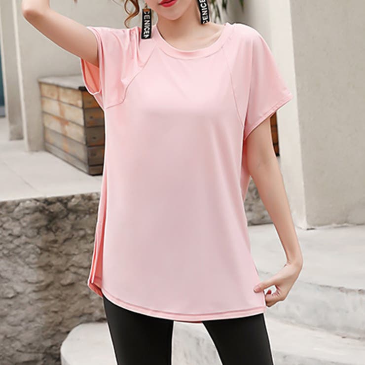 ピンク | 【紫外線カット率99 5％】ヨガウェア トップス | teddyshop