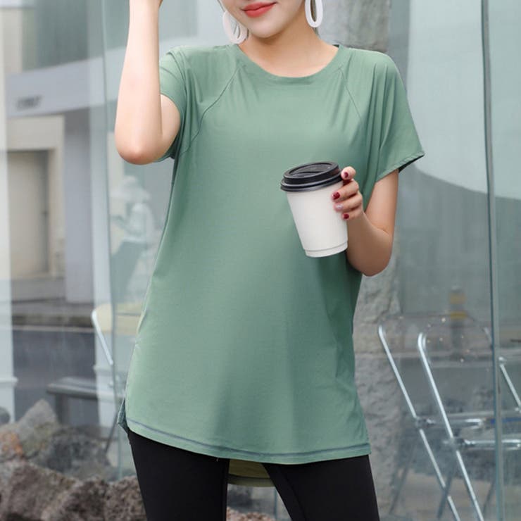 グリーン | 【紫外線カット率99 5％】ヨガウェア トップス | teddyshop