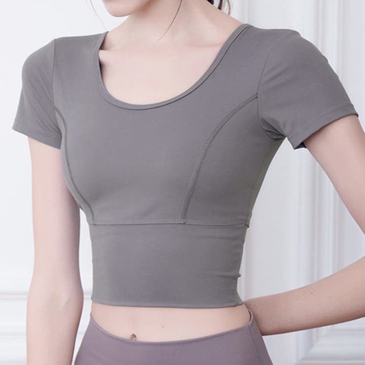 グレー | ヨガウェア トップス 半袖 | teddyshop