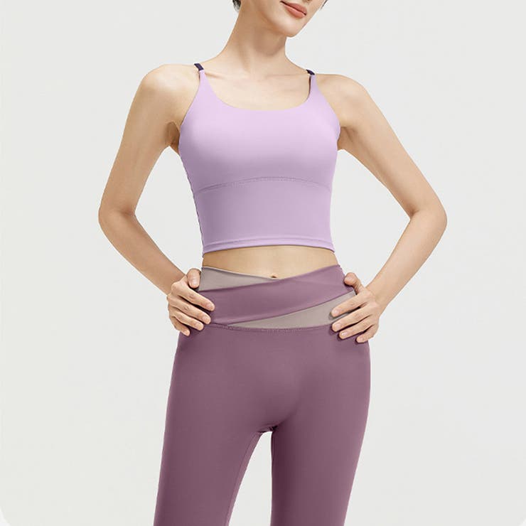 パープル×オールドライラック | ヨガウェア 上下セット ブラトップ | teddyshop