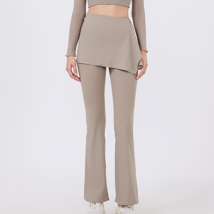 グレージュ | ヨガパンツ レディース フレア | teddyshop