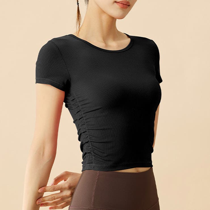 ブラック | ヨガウェア トップス 全3色 | teddyshop