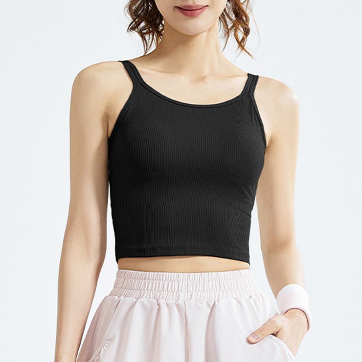 ブラック | ヨガ キャミソール クロップド丈 | teddyshop