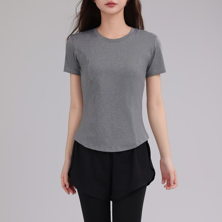 グレー×ブラック | ヨガウェア レディース トップス | teddyshop