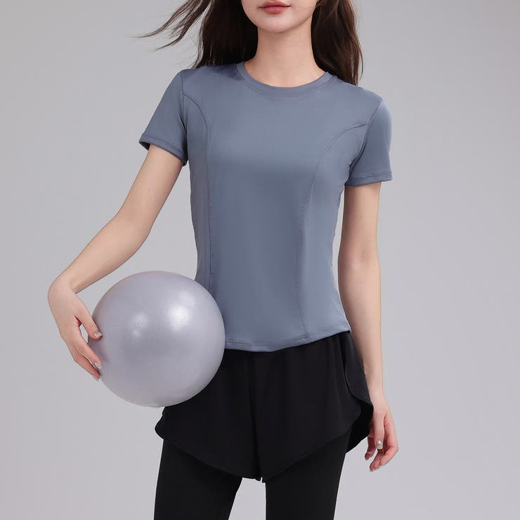 ダスティブルー×ブラック | ヨガウェア レディース トップス | teddyshop