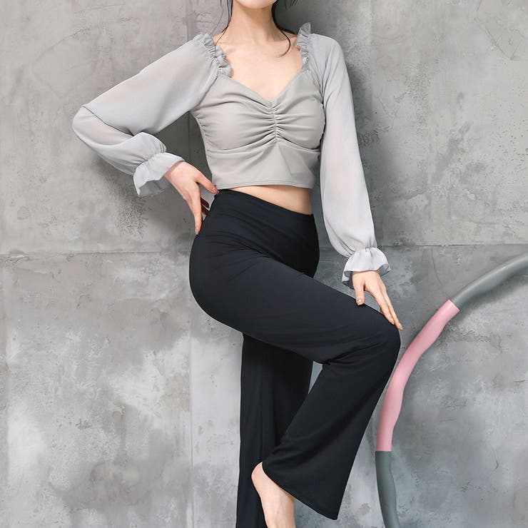 グレー×ブラック | ヨガ ウェア レディース | teddyshop