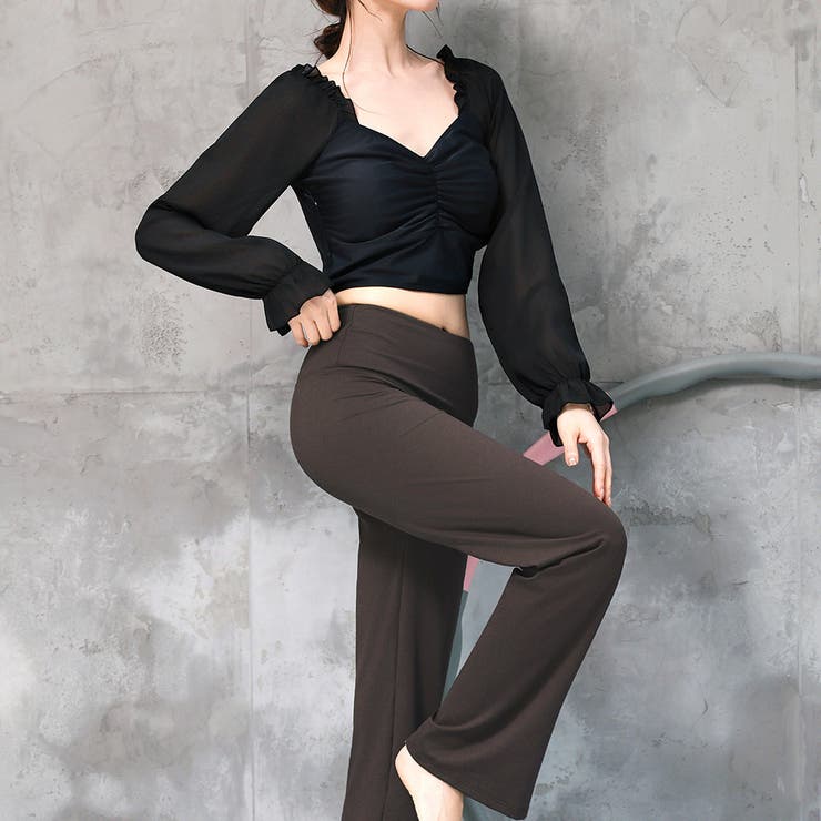 ブラック×ダークブラウン | ヨガ ウェア レディース | teddyshop