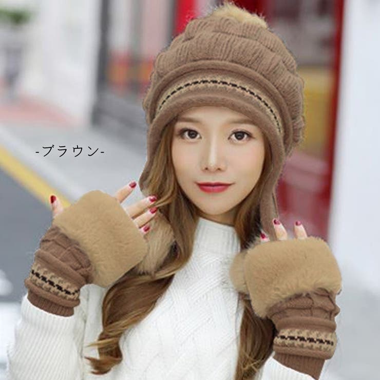 ブラウン | ニット帽 ボンボン レディース | teddyshop