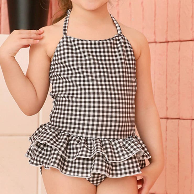 B：ブラック | キッズ 水着 女の子 | Kids Teddy