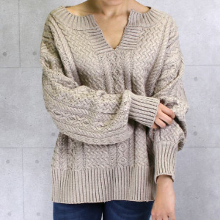 モカ | キーネック セーター 長袖 | teddyshop