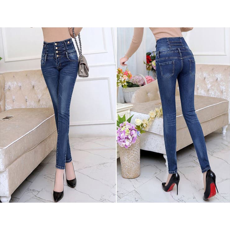 デニムパンツスキニーパンツレディースボトムスストレッチ黒大きいサイズおしゃれ美脚ストレッチ脚長2タイプ裏起毛レギンスパンツ無地シンプルポケットカジュアルストリートハイウエスト体型カバースタイルアップ着回し普段着オールシーズン