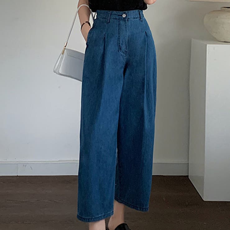 デニム ワイドパンツ クロップド丈 | teddyshop | 詳細画像1 