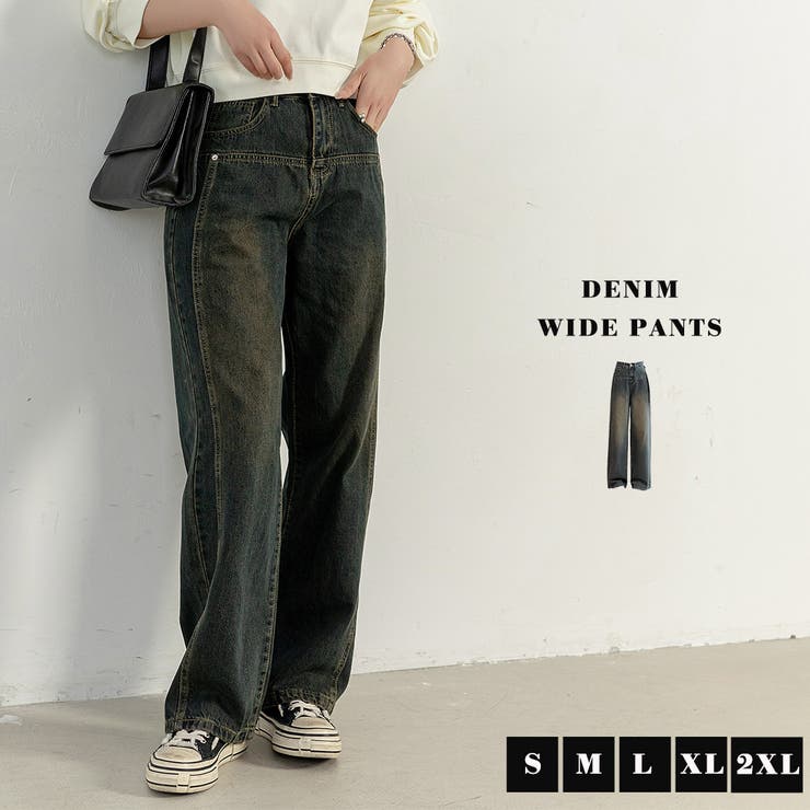 デニムパンツ ワイド ボトムス | teddyshop | 詳細画像2 