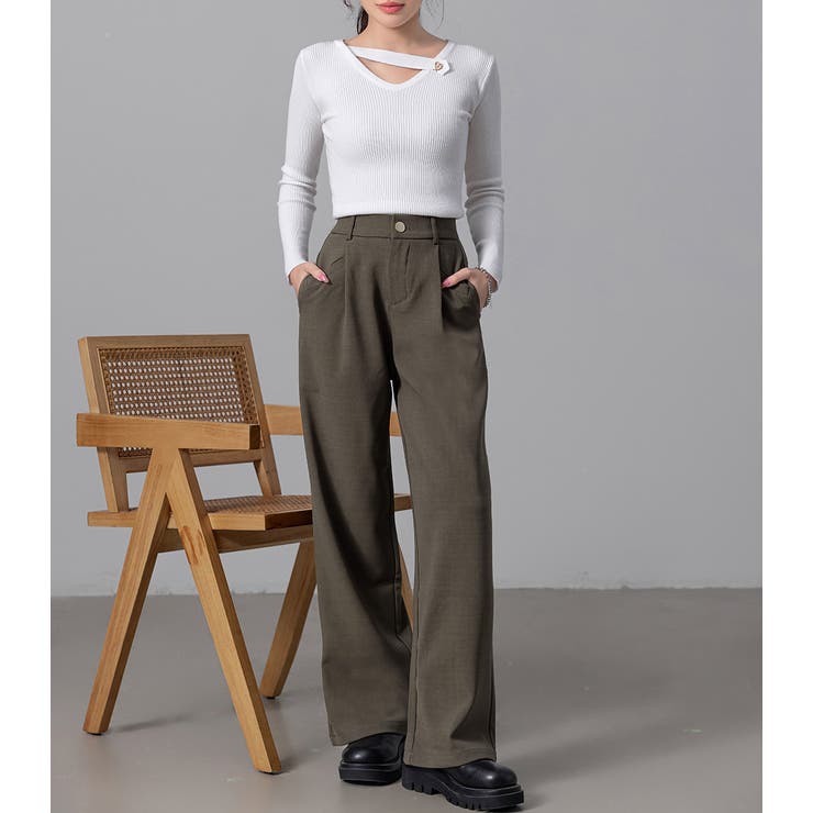 ハイウエスト タックパンツ スラックス | teddyshop | 詳細画像22 