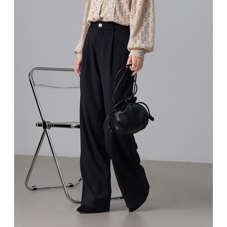 ハイウエスト タックパンツ スラックス | teddyshop | 詳細画像9 