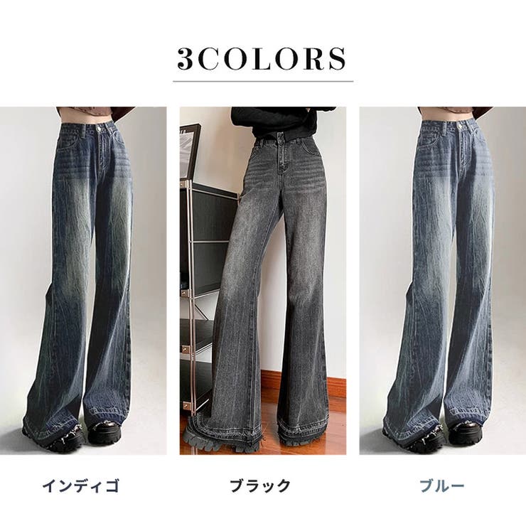 デニム フレアパンツ カットオフパンツ | teddyshop | 詳細画像5 