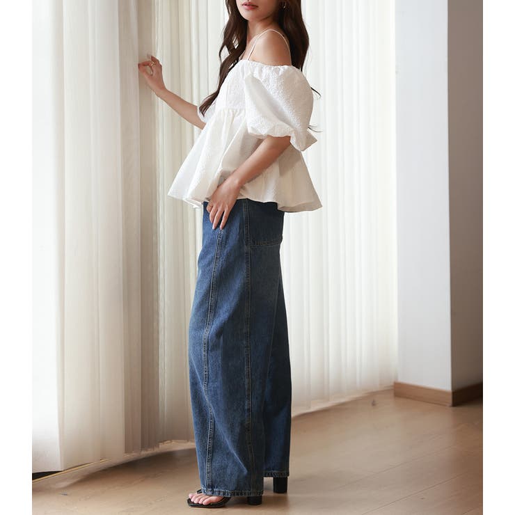 カーブデニム パンツ ワイド | teddyshop | 詳細画像12 