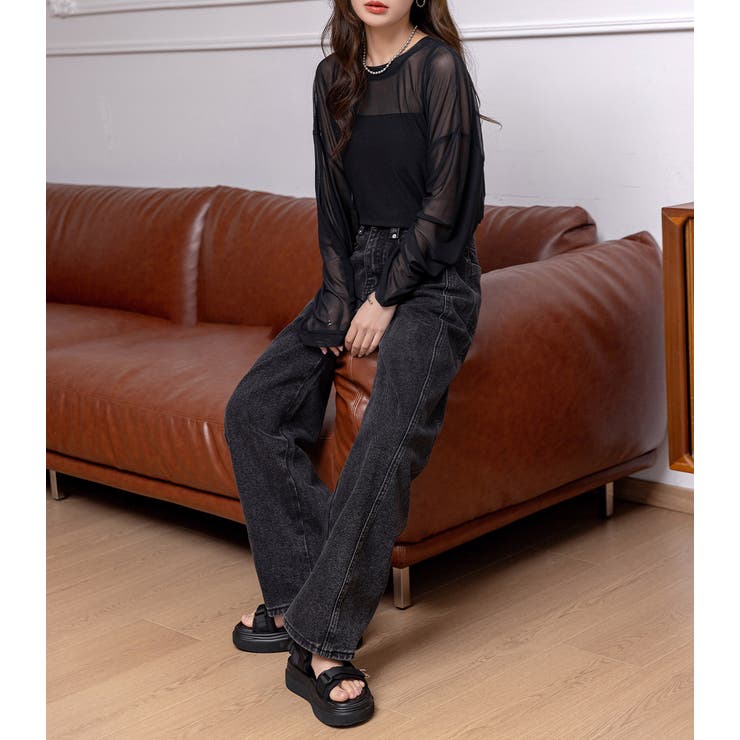 カーブデニム パンツ ワイド | teddyshop | 詳細画像24 