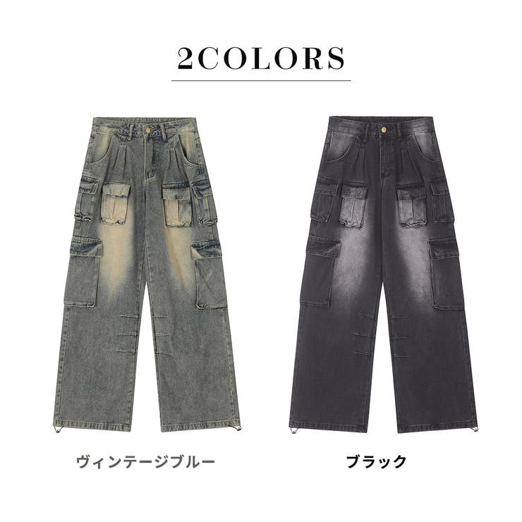 ワイドパンツ ストレート デニム[品番：TY000008918]｜teddyshop