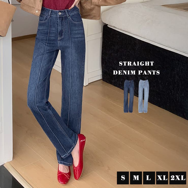 「美脚強調センター」デニム パンツ ストレート | teddyshop | 詳細画像2 