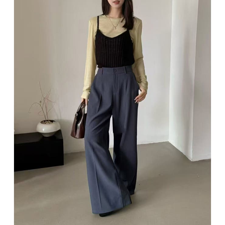 「バックゴムでウエストすっきり」ワイドパンツ レディース 全6色 | teddyshop | 詳細画像14 