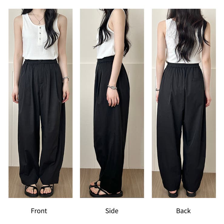 「だらしなく見せず落ち感に転換」タックパンツ バルーンパンツ レディース | teddyshop | 詳細画像26 