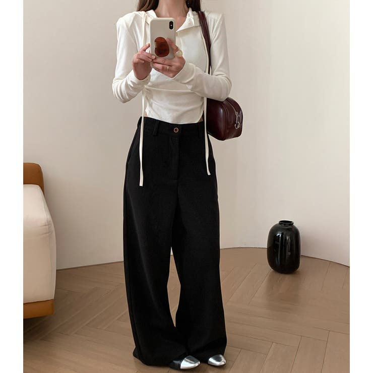 「あったか微起毛で秋冬コーデ」ワイドパンツ レディース きれいめ | teddyshop | 詳細画像18 