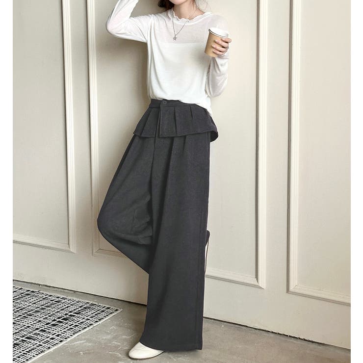 「ぱっと華やかウエストフリル」ワイドパンツ レディース ボトムス | teddyshop | 詳細画像10 