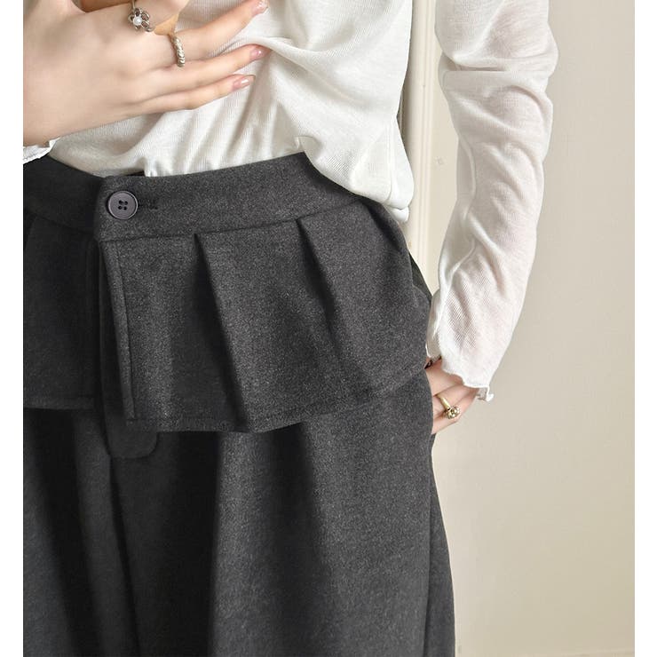 「ぱっと華やかウエストフリル」ワイドパンツ レディース ボトムス | teddyshop | 詳細画像11 