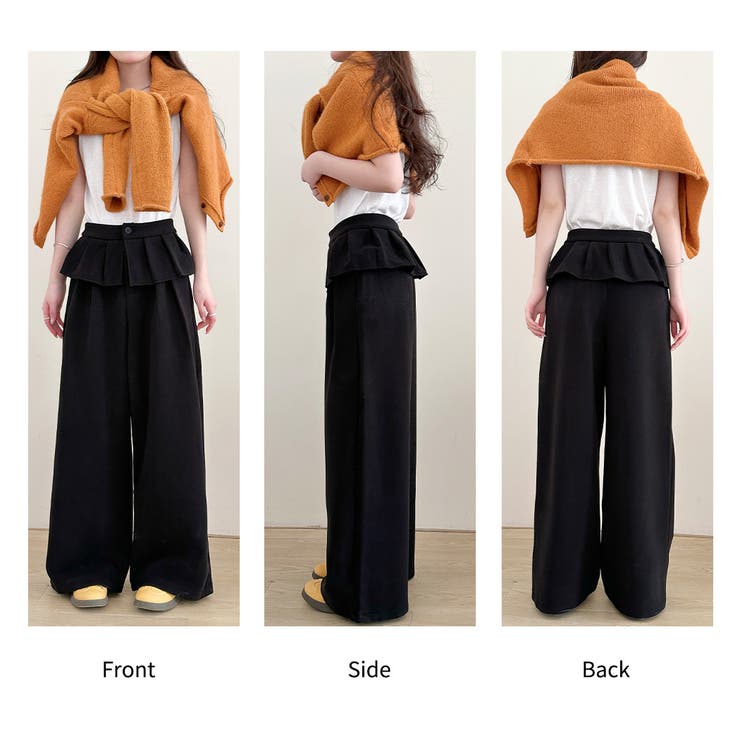 「ぱっと華やかウエストフリル」ワイドパンツ レディース ボトムス | teddyshop | 詳細画像19 