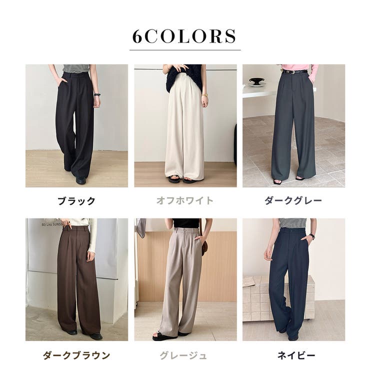 「バックゴムでウエストすっきり」ワイドパンツ レディース 全6色 | teddyshop | 詳細画像5 
