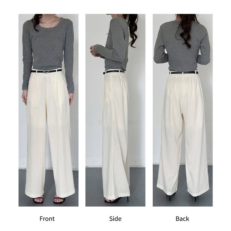 「ナチュラルな大人の色味」ワイドパンツ リネン レディース | teddyshop | 詳細画像23 