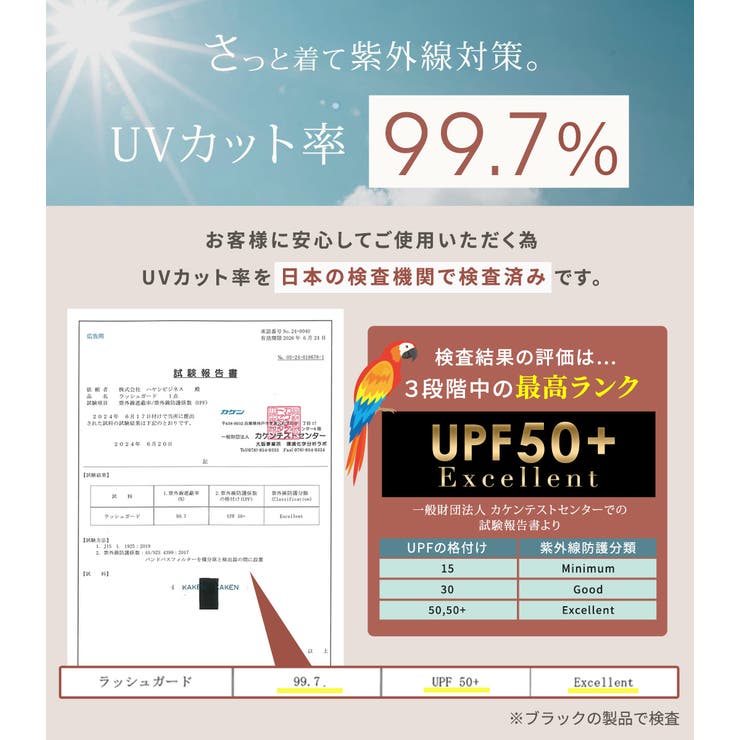 【紫外線カット率99 7％】ラッシュガード レディース | teddyshop | 詳細画像5 