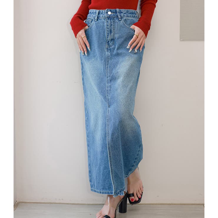 「安定の定番スタイル」デニム ナロースカート ロング | teddyshop | 詳細画像9 