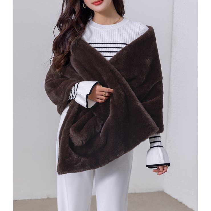 フェイクファー ストール 大判[品番：TY000008775]｜teddyshop
