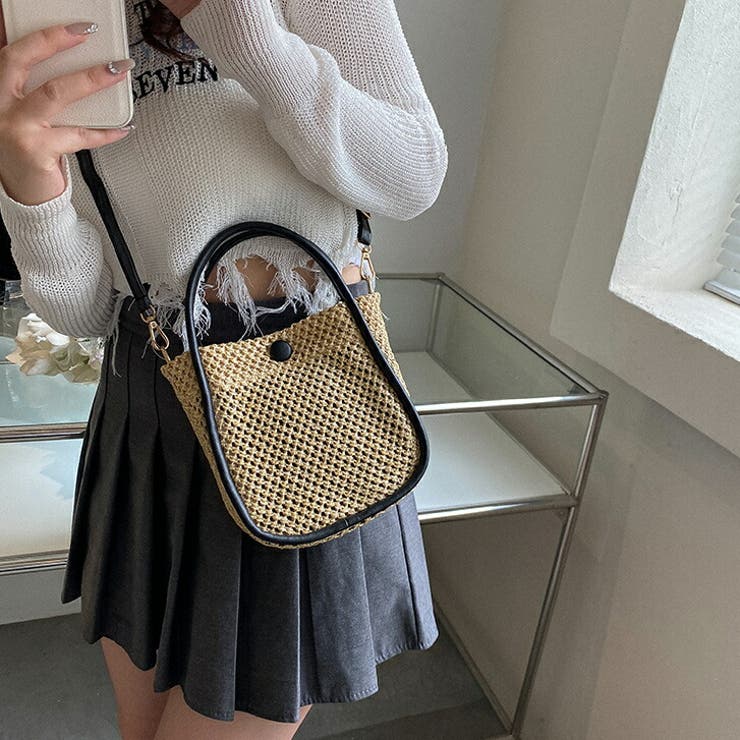 ブラウン】かごバッグ ミニ ショルダー[品番：TY000007949]｜teddyshop