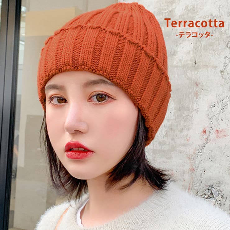 ニット帽 ケーブル編み レディース[品番：TY000005897