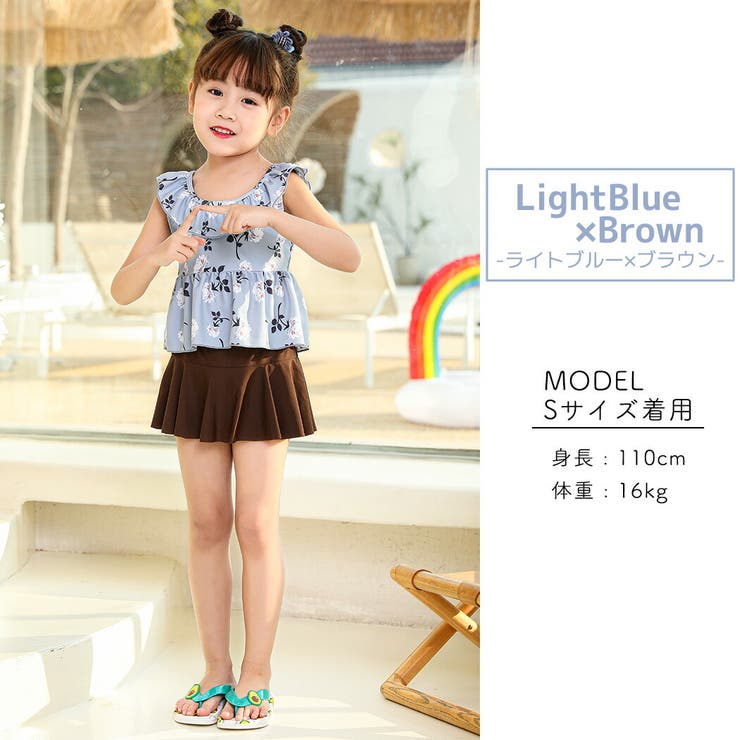 キッズ水着女の子ワンピースセパレートショートパンツ2点セットティアードフレア胸元カットアウトリボン着やすい子供ベビージュニア90cm100cm110cm120cm130cm140cm可愛いお洒落総柄幼稚園保育園小学生露出控えめ夏海プールビーチ2020新作