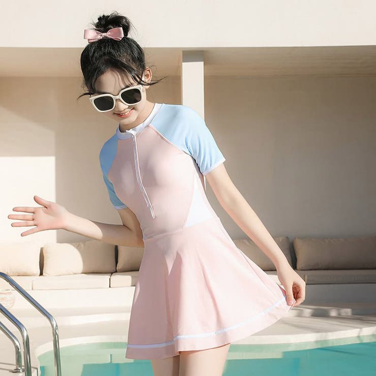 キッズ 水着体型カバー ワンピース[品番：TY000007811]｜Kids Teddy