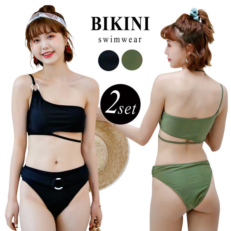 ワンショルダー ビキニ 水着[品番：TY000005623]｜teddyshop（テディー