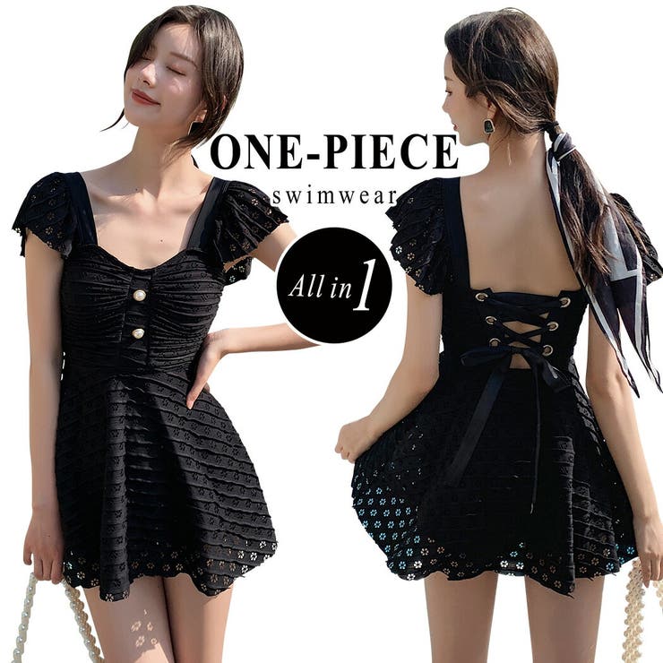 水着体型カバー ワンピース オールインワン | teddyshop | 詳細画像1 